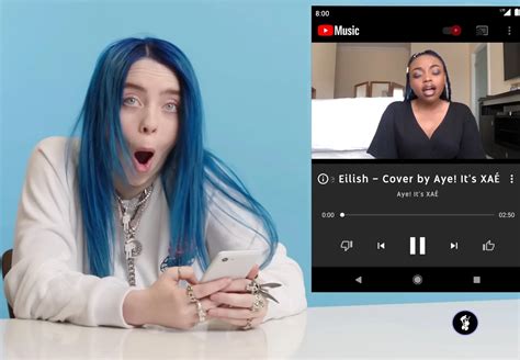 billie eilish reacting to fan covers